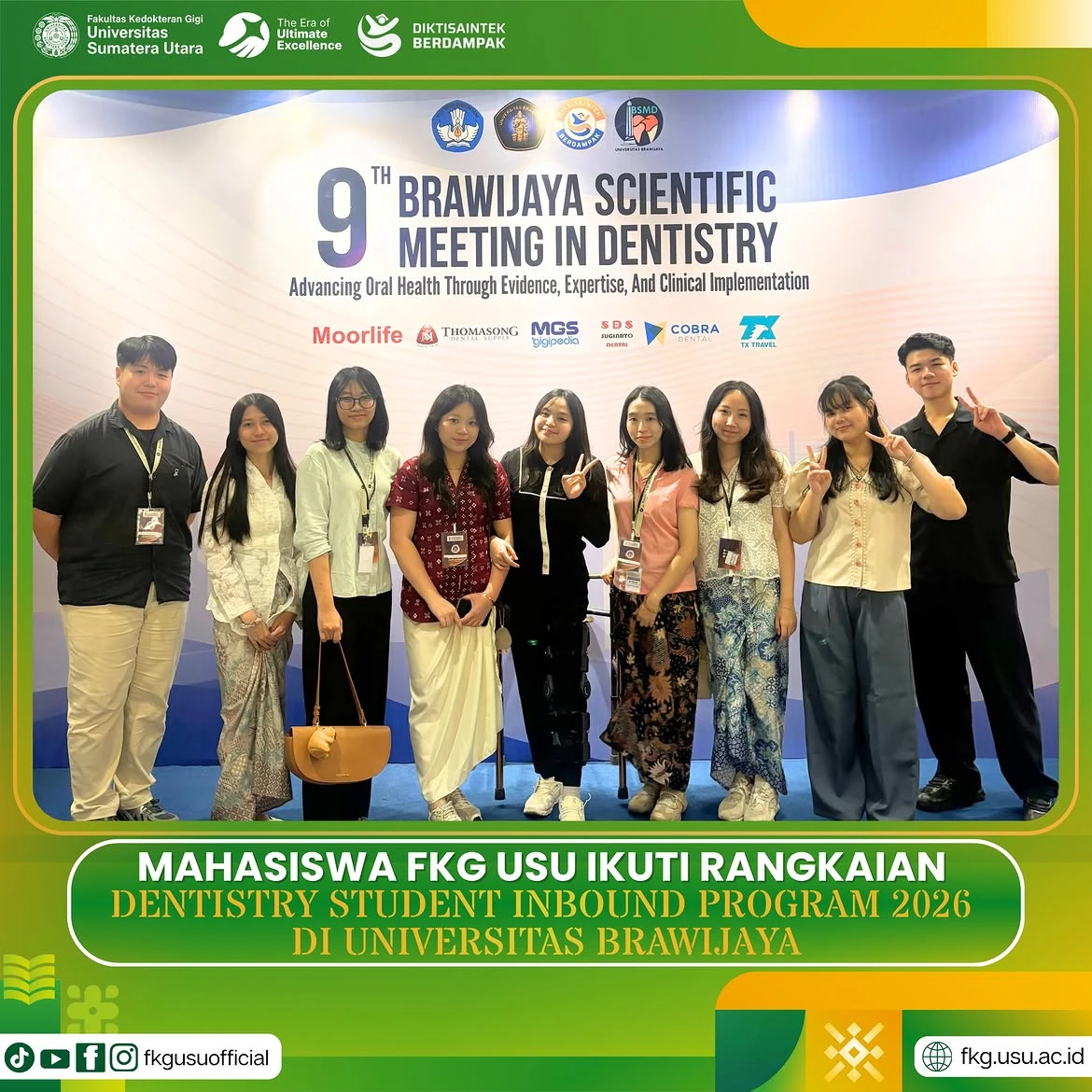 Mahasiswa FKG USU Ikuti Dentistry Student Inbound Program 2026 di Universitas Brawijaya